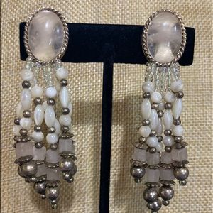 Vintage  stone chandelier clipon earrings. Chipita Style